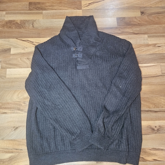 Duluth Trading Co Other - Duluth Trading Mens Knit Sweater 2XL Tall Brown Brigadier Shawl Collar Rib Wool